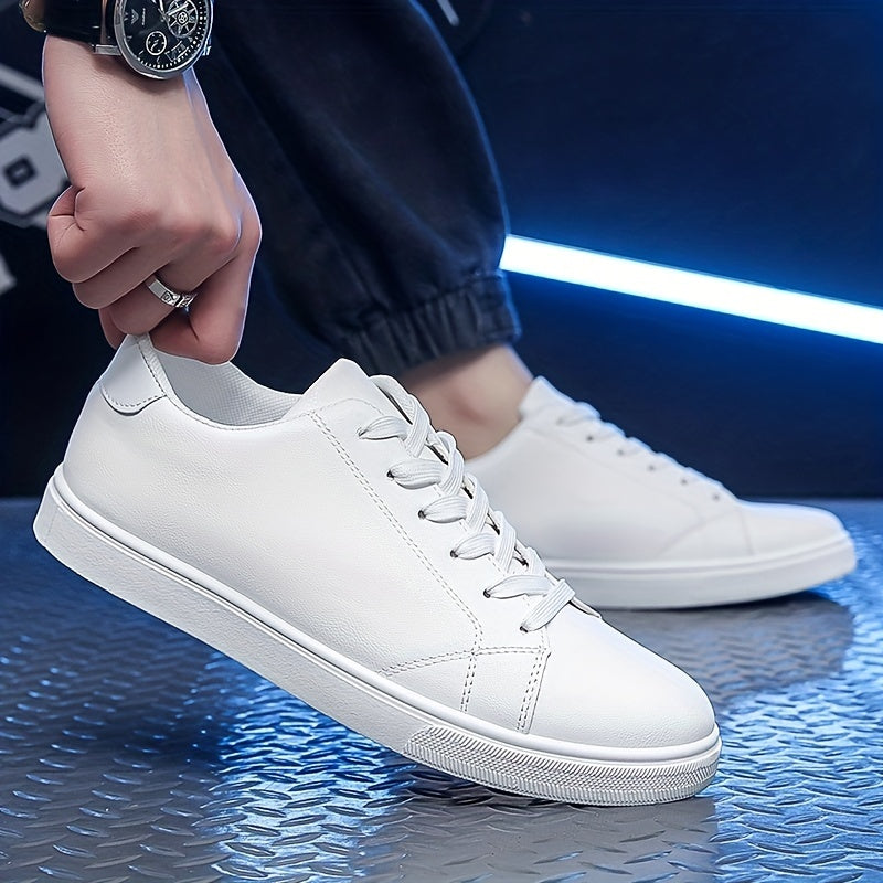 Lace-up Sneakers, PU Leather Skate Shoes, Easy To Clean